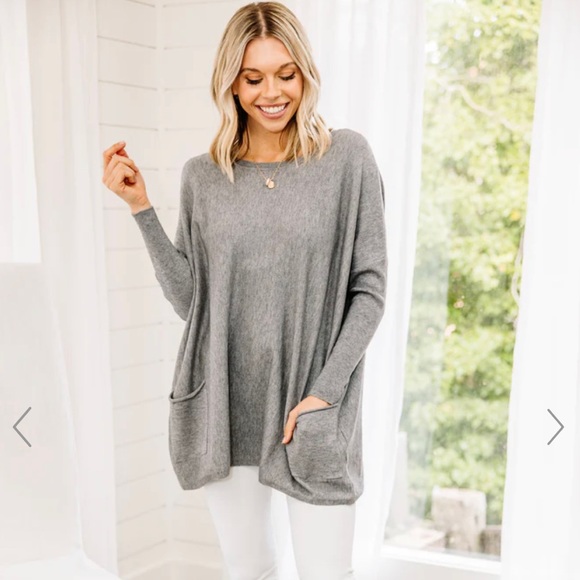 Grey Tunic Sweater NEW - Picture 1 of 3